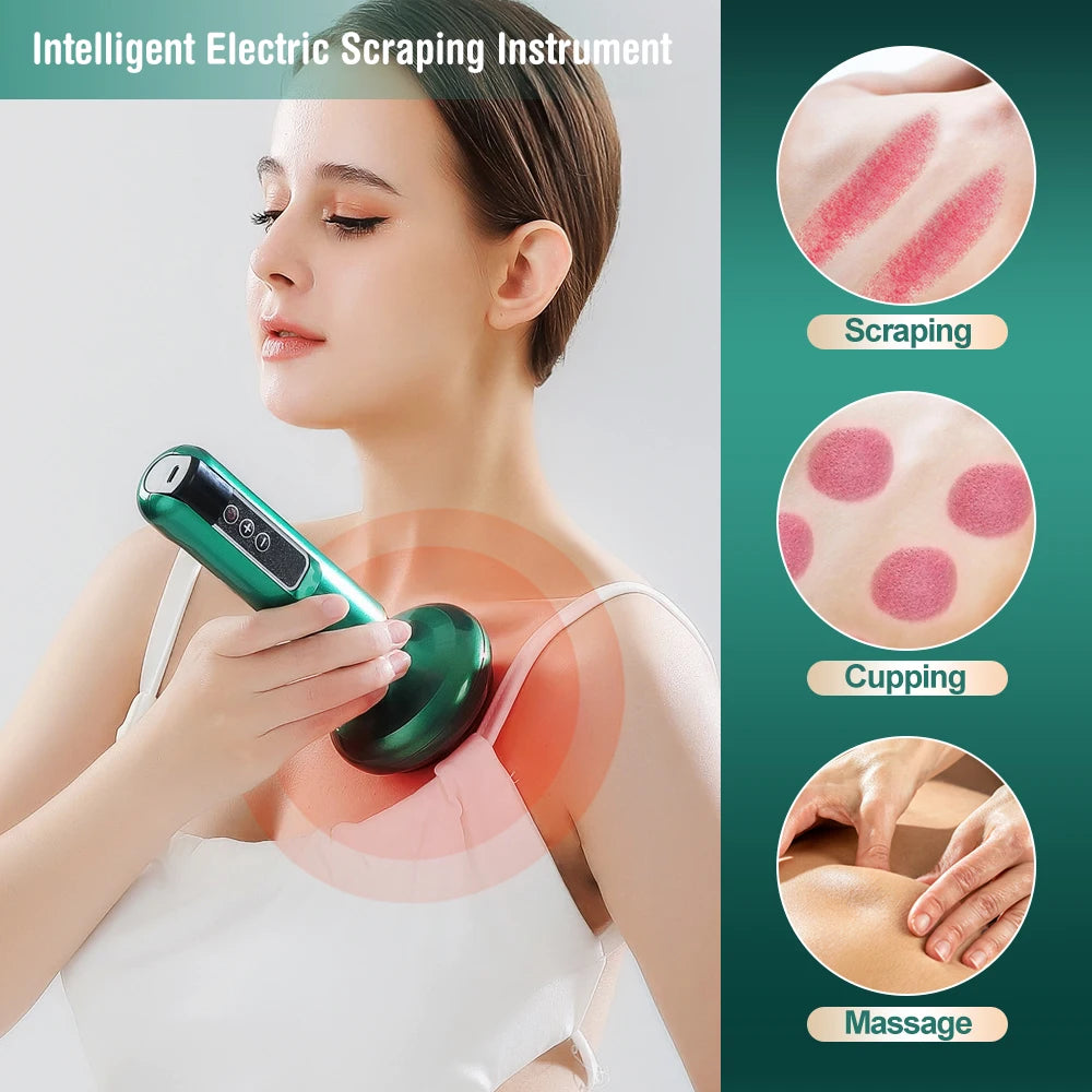 Smart Vacuum Massage Jars Rechargeable Cupping Device Infrared Red Light Warm Compress Body Back Shoulder Chinese Suction Cups