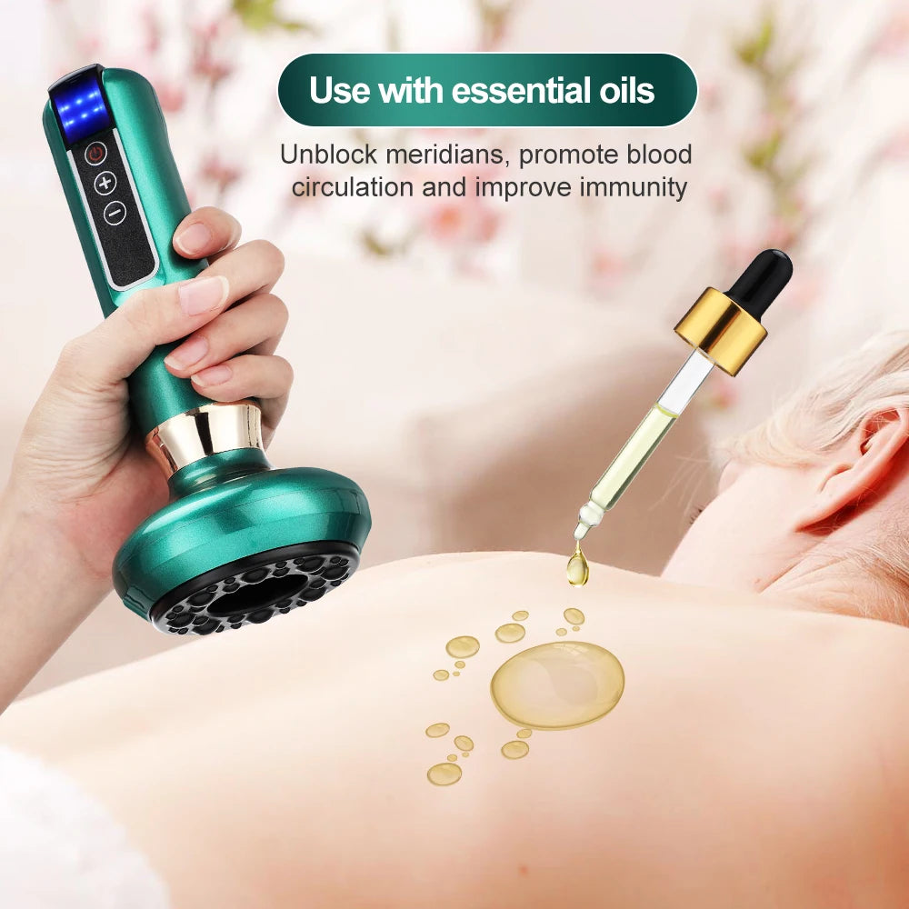 Smart Vacuum Massage Jars Rechargeable Cupping Device Infrared Red Light Warm Compress Body Back Shoulder Chinese Suction Cups