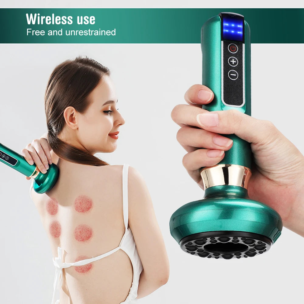 Smart Vacuum Massage Jars Rechargeable Cupping Device Infrared Red Light Warm Compress Body Back Shoulder Chinese Suction Cups