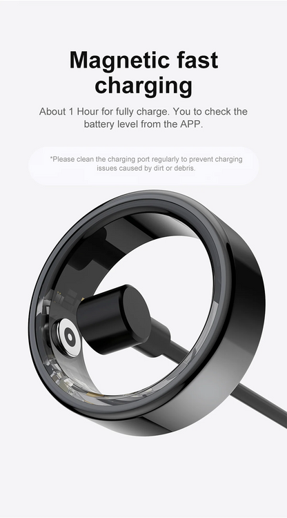 AMZMAX R02 Smart Ring Multi-sports Modes Pedometer Fitness Tracker Health Monitoring IP68 Waterproof Military Grade Smart Ring
