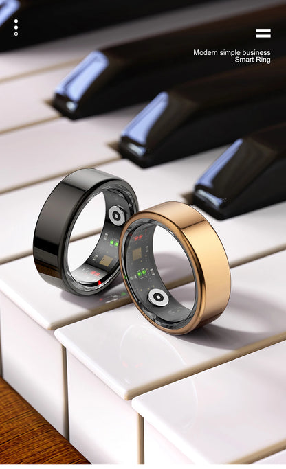 AMZMAX R02 Smart Ring Multi-sports Modes Pedometer Fitness Tracker Health Monitoring IP68 Waterproof Military Grade Smart Ring